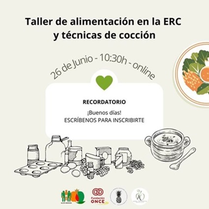 Taller de alimentación en la ERC y técnicas de cocción.